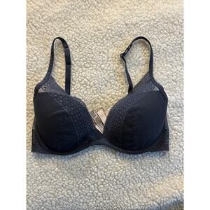 Victoria's Secret Bra Incredible Plunge Women's 34D Lavender Gray Lined